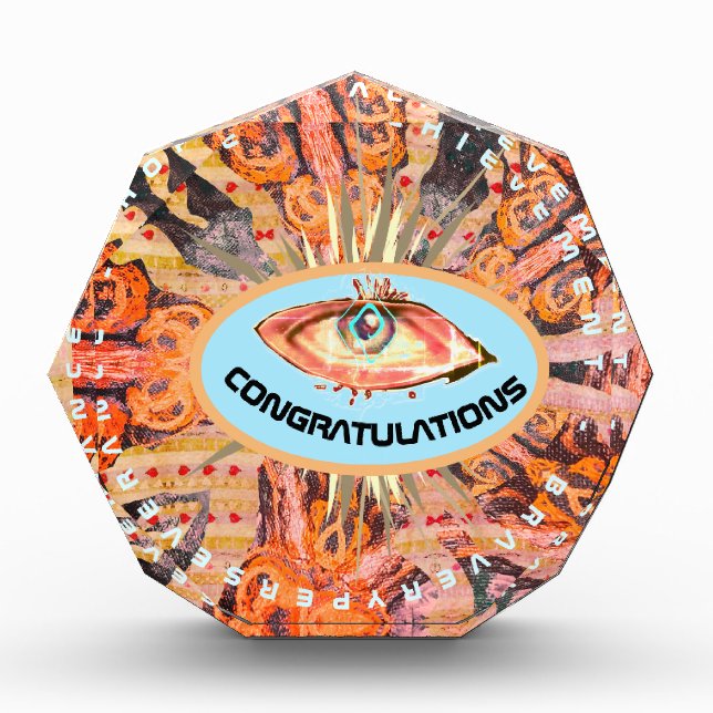 Congratulations on your achievements, perseverance acrylic award (Front)