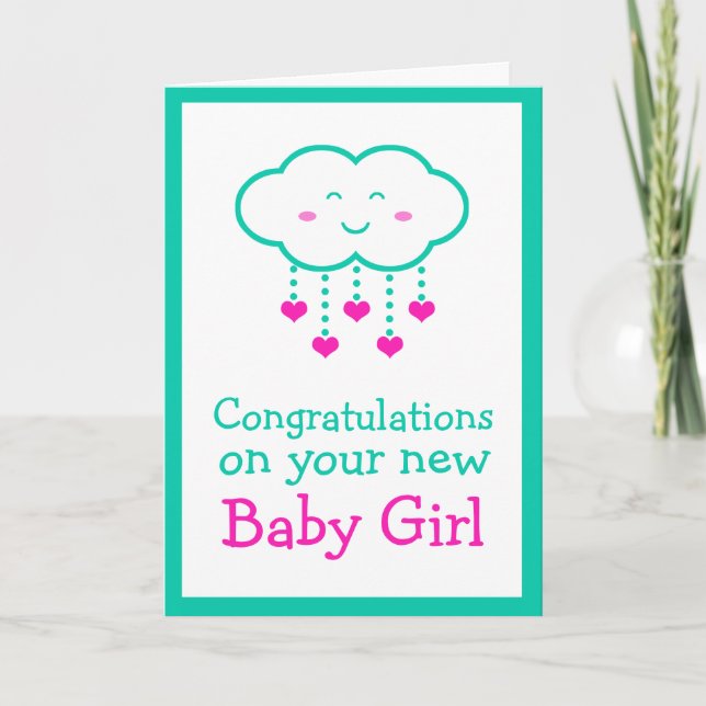 Congratulations on Your Baby Girl Greeting Card (Front)