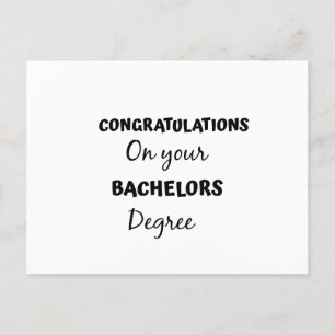 congratulations on your bachelors degree postcard