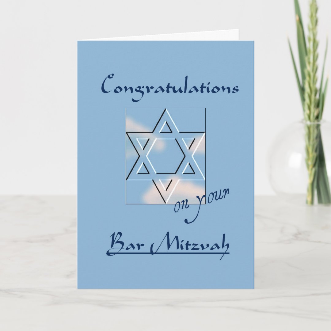 Congratulations on your Bar Mitzvah!Blue Card Zazzle