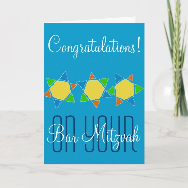 Congratulations on your Bar Mitzvah Card (Front)