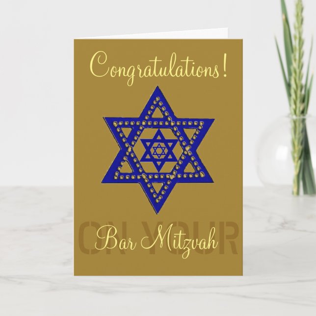 Congratulations on your Bar Mitzvah Card (Front)