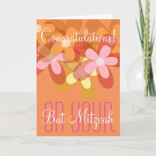 Congratulations on your Bat Mitzvah floral Card