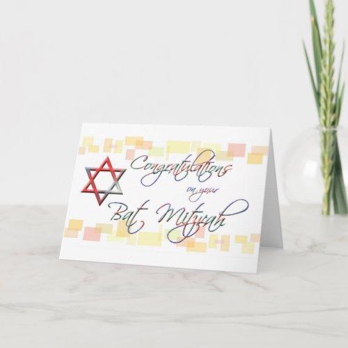 Congratulations on your Bat Mitzvah_FunColorful Card