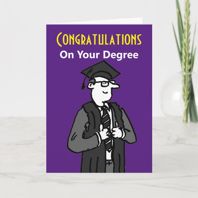 Congratulations on Your Degree - for a Male Card (Front)