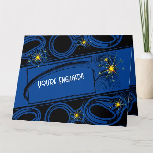 Congratulations on your Engagement Dark Blue Card