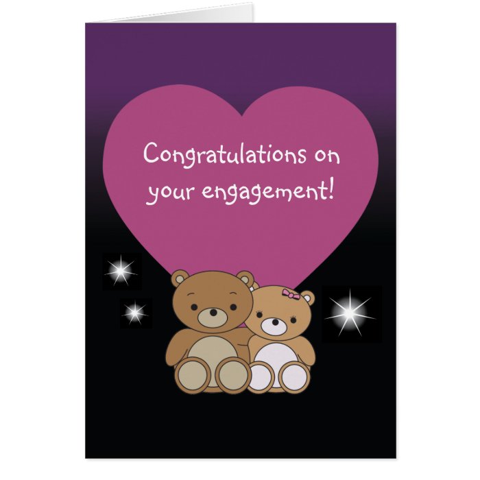 Congratulations on your engagement heart bears card