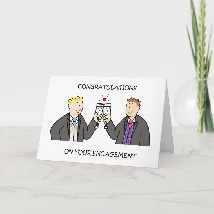 Congratulations on Your Engagement Male Couple Card | Zazzle