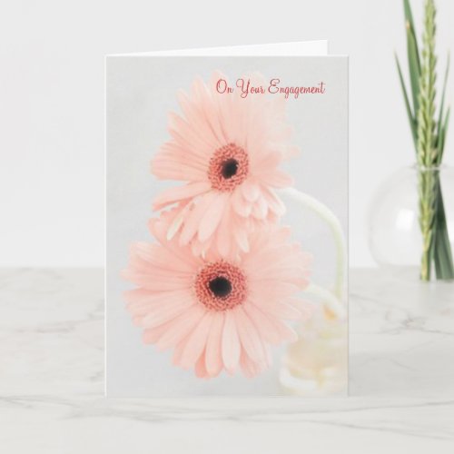 Congratulations on your engagement Pink gerbera Card