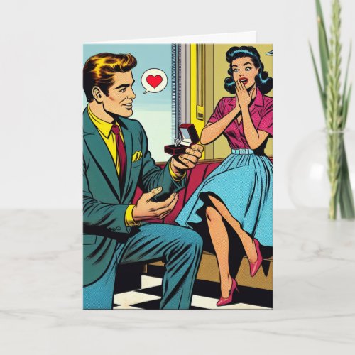 Congratulations on your Engagement  Retro Card