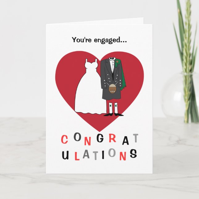 Congratulations on your engagement Scottish couple Card (Front)