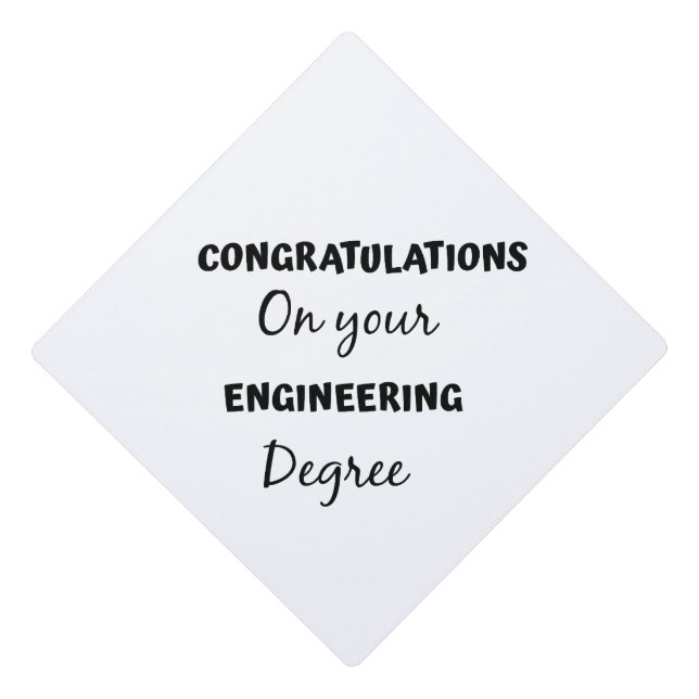 congratulations on your engineering degree graduation cap topper (Front)