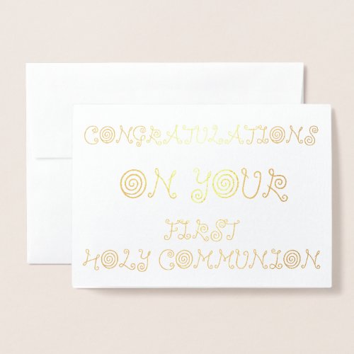 Congratulations on your First Holy Communion Foil Card