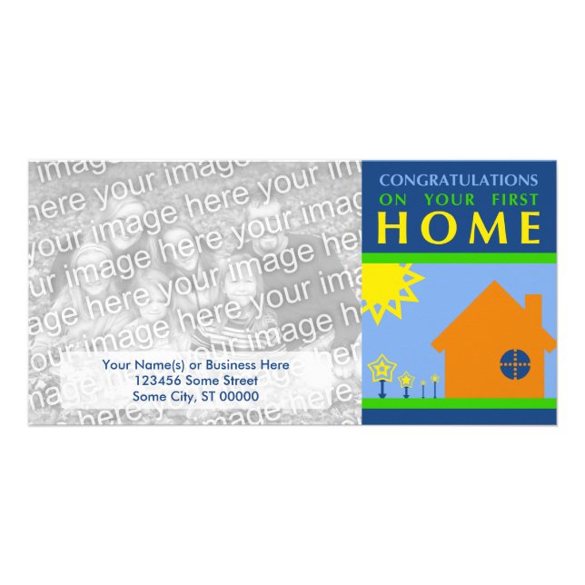 congratulations on your first home (color shapes) card (Front)