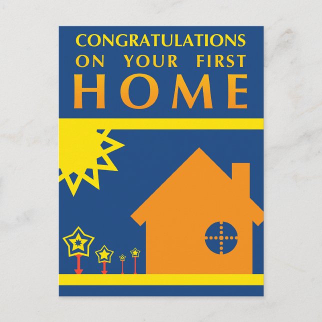 congratulations on your first home : pop shapes postcard (Front)