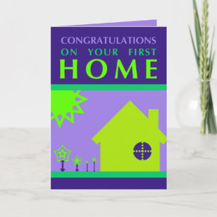 congratulations on your first home (purple shapes) card