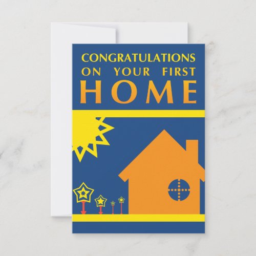 congratulations on your first home sunset shapes invitation