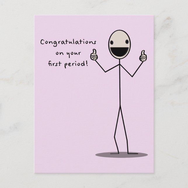 Congratulations On Your First Period Postcard (Front)