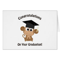 congratulations on your graduation monkey card