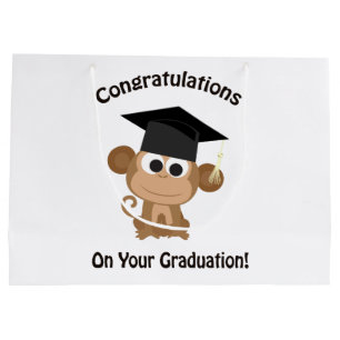 congratulations on your graduation monkey large gift bag