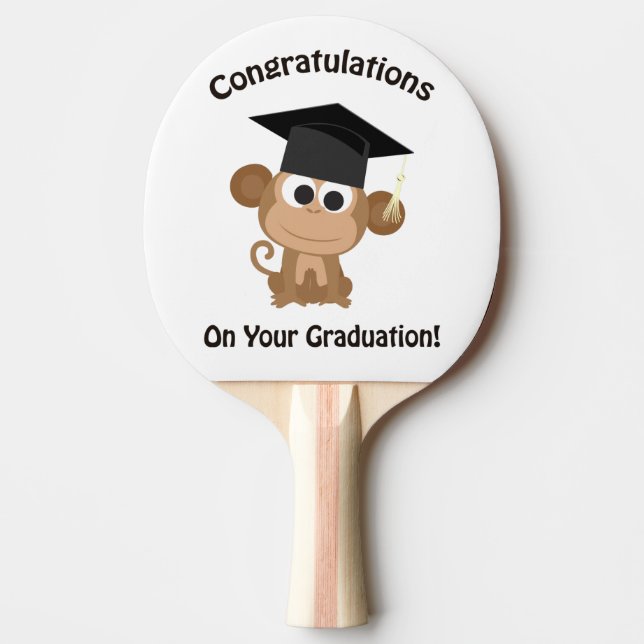 congratulations on your graduation monkey Ping-Pong paddle (Front)