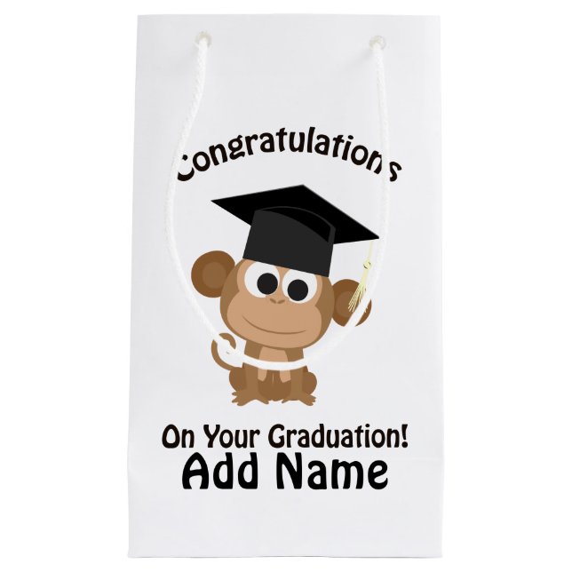 congratulations on your graduation monkey small gift bag (Front)