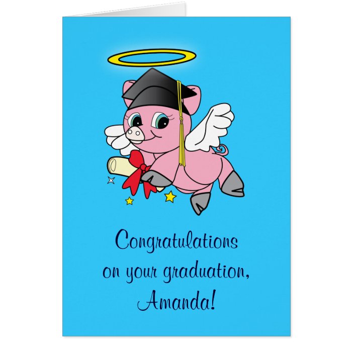 Congratulations on Your Graduation Pig Angel Card
