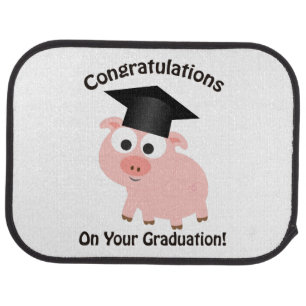 Congratulations on Your Graduation! Pig Car Mat