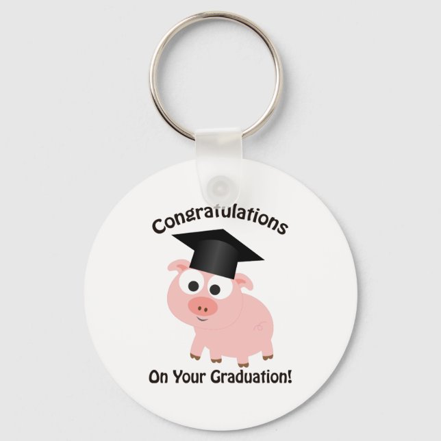Congratulations on Your Graduation! Pig Keychain (Front)
