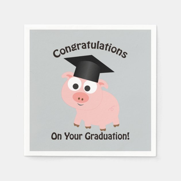 Congratulations On Your Graduation! Pig Paper Napkin