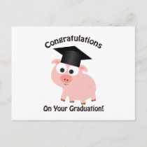 Congratulations on Your Graduation! Pig Postcard