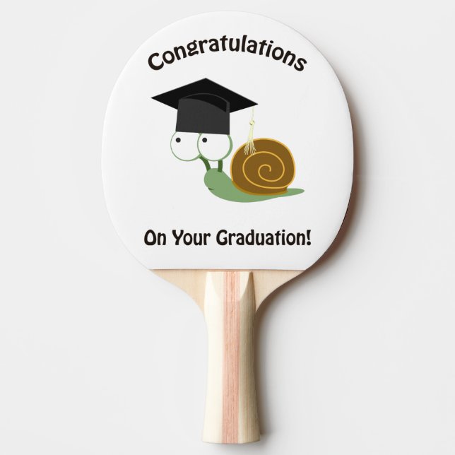 Congratulations on Your Graduation Snail Ping-Pong Paddle (Front)