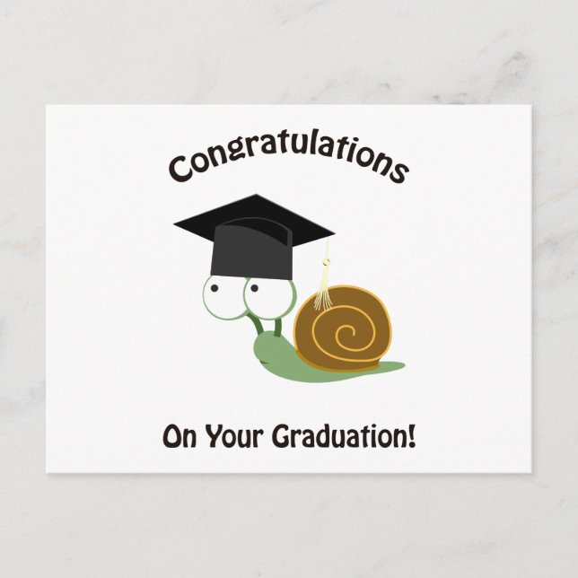 Congratulations on Your Graduation Snail Postcard (Front)