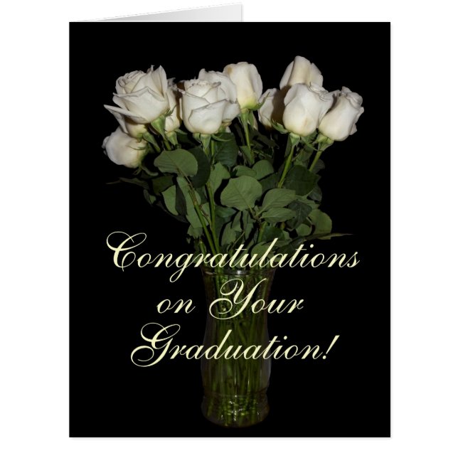 Congratulations on Your Graduation White Rose Card (Front)