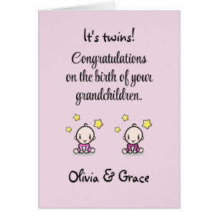 Congratulations On Your Grandchildren, Twin Girls, Cards