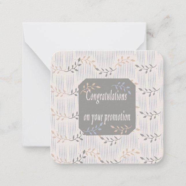 Congratulations on your Job promotion: Note Card (Front)