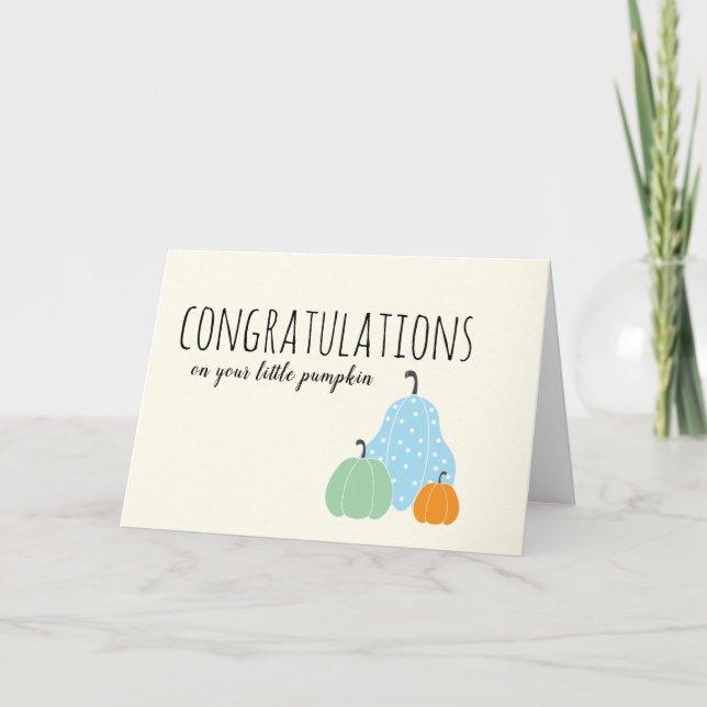 Congratulations On Your Little Pumpkin Card (Front)