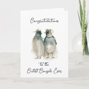 Congratulations on Your Marriage Cute Penguins Card