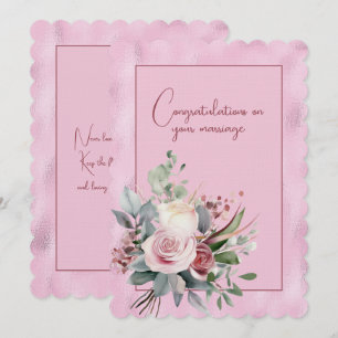 Congratulations on your marriage floral bouquet   note card