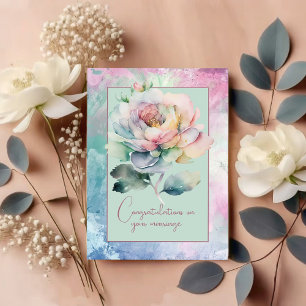 Congratulations on your marriage floral bouquet note card