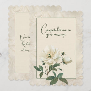 Congratulations on your marriage floral bouquet   note card