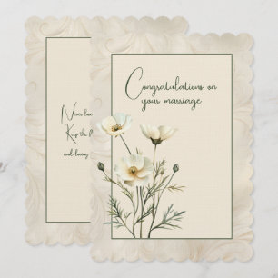 Congratulations on your marriage floral bouquet   note card