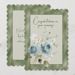 Congratulations on your marriage floral bouquet   note card