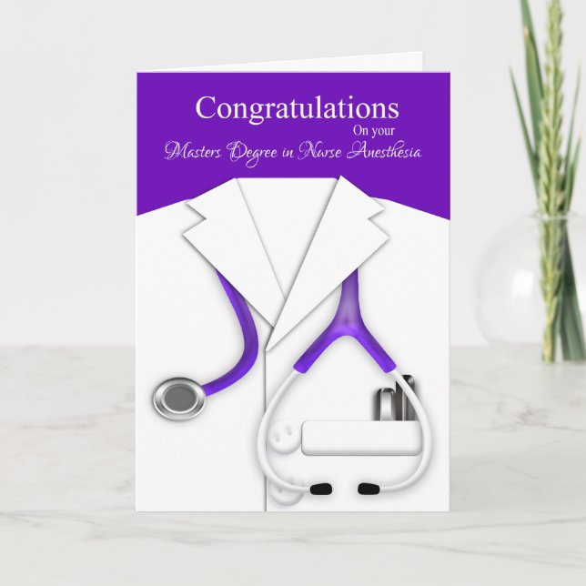 Congratulations on your Masters Degree Anesthesia Card (Front)