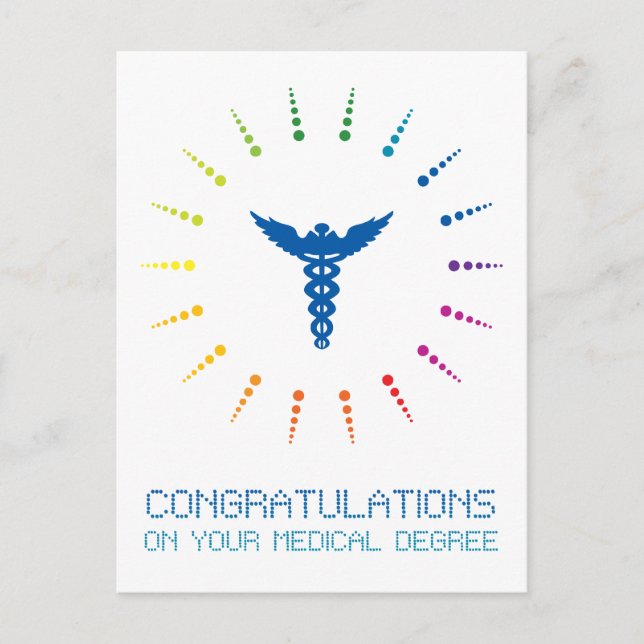 congratulations on your medical degree : rainbow postcard (Front)
