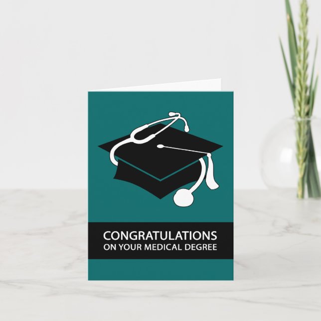 congratulations on your medical degree : teal card (Front)
