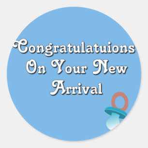 Congratulations On Your New Arrival Classic Round Sticker