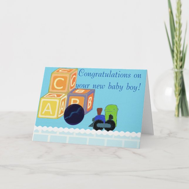 Congratulations on your new baby boy Card (Front)