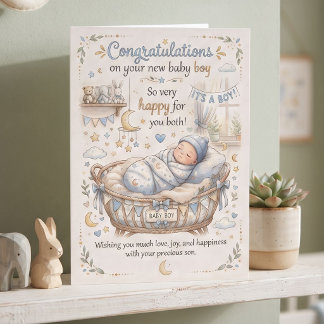 Congratulations on your New Baby Boy Card