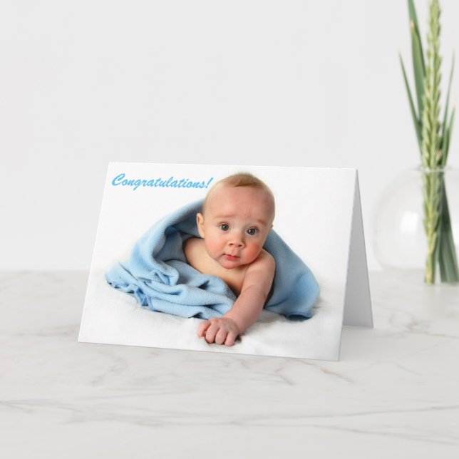 Congratulations On Your New Baby Boy Card (Front)